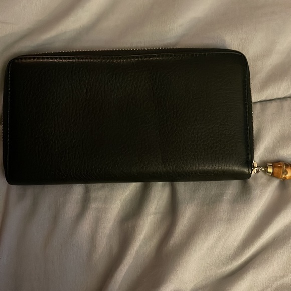 Gucci Black Leather Bamboo Tassel Zip Around Wallet - Picture 11 of 11